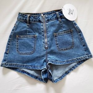 Princess Polly Short high waist. Jeans Sz 2